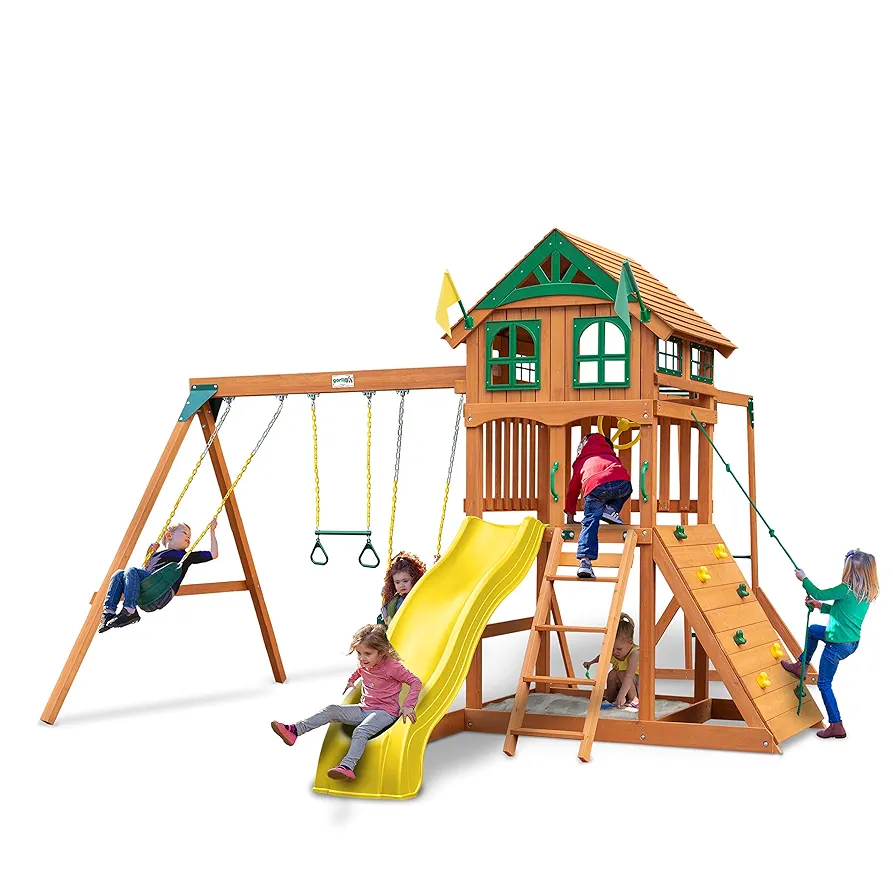 Amazon.com: Gorilla Playsets 01-1069-Y Outing Wood Swing Set