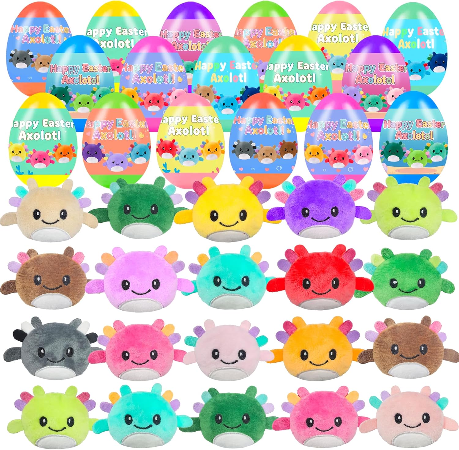 24 Pcs Plush Axolotl Toys Animals Decoration Stuffed Toy Great for Kids Boys Girls Toddler Party Favors Classroom Prizes (Plush Axolotl egg)