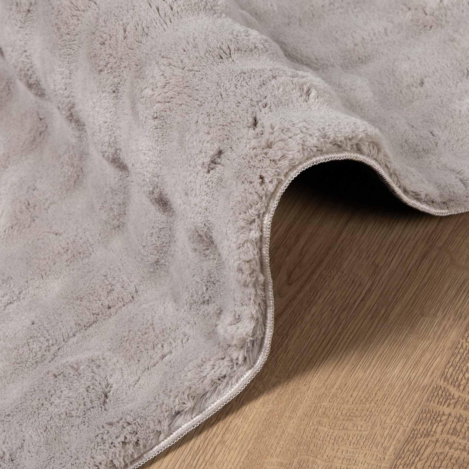 SIROLO - Tappeto quadrato, 240 x 240 cm, in poliestere, antiscivolo e lavabile in lavatrice, per soggiorno, camera da letto, sala da pranzo o terrazza coperta, colore: sabbia