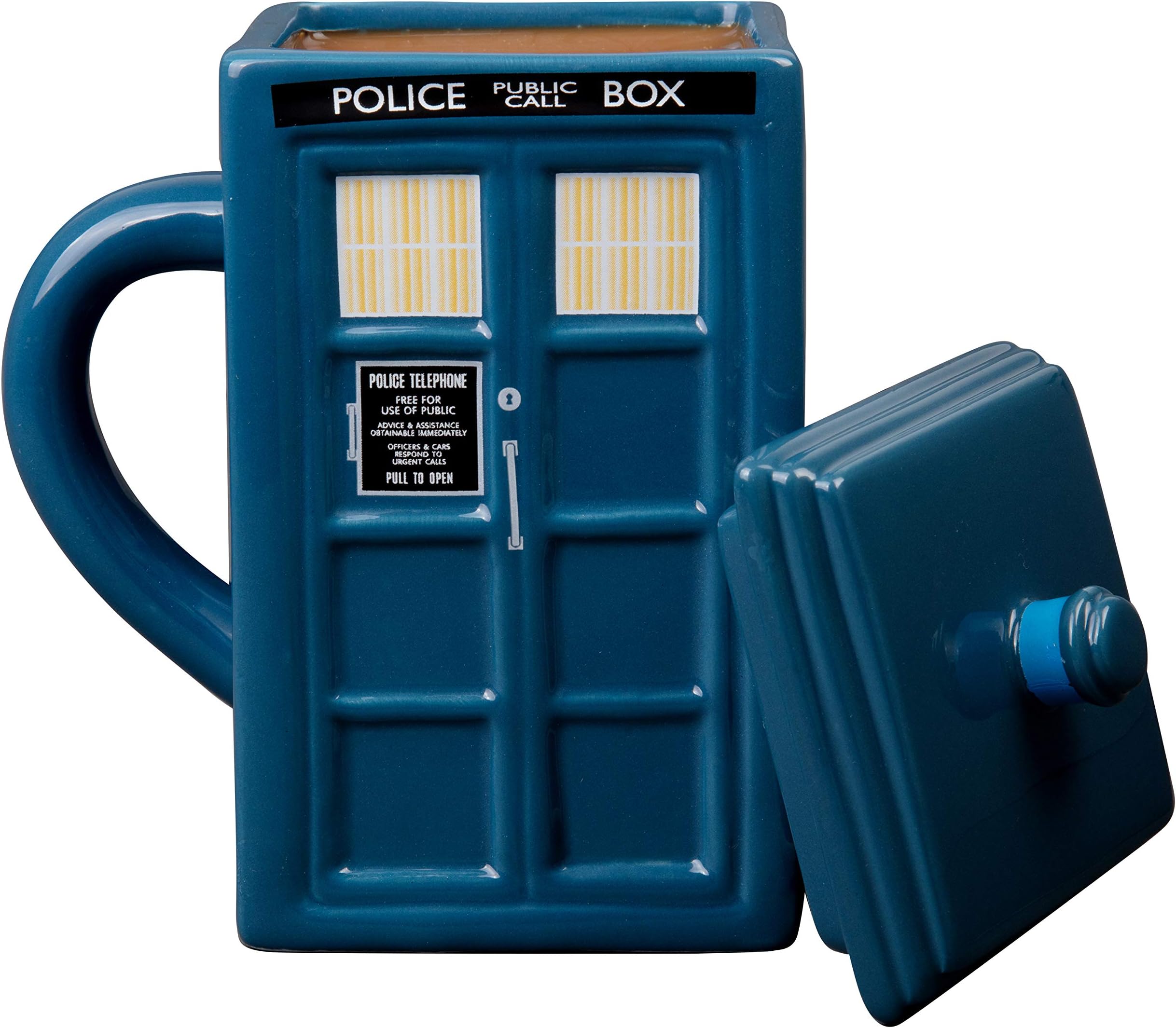 Doctor Who Tardis Mug | Official Square Shaped Ceramic Coffee Mug With Lid | Holds 17-Ounces of Your Favorite Coffee, Tea, Or Other Drink