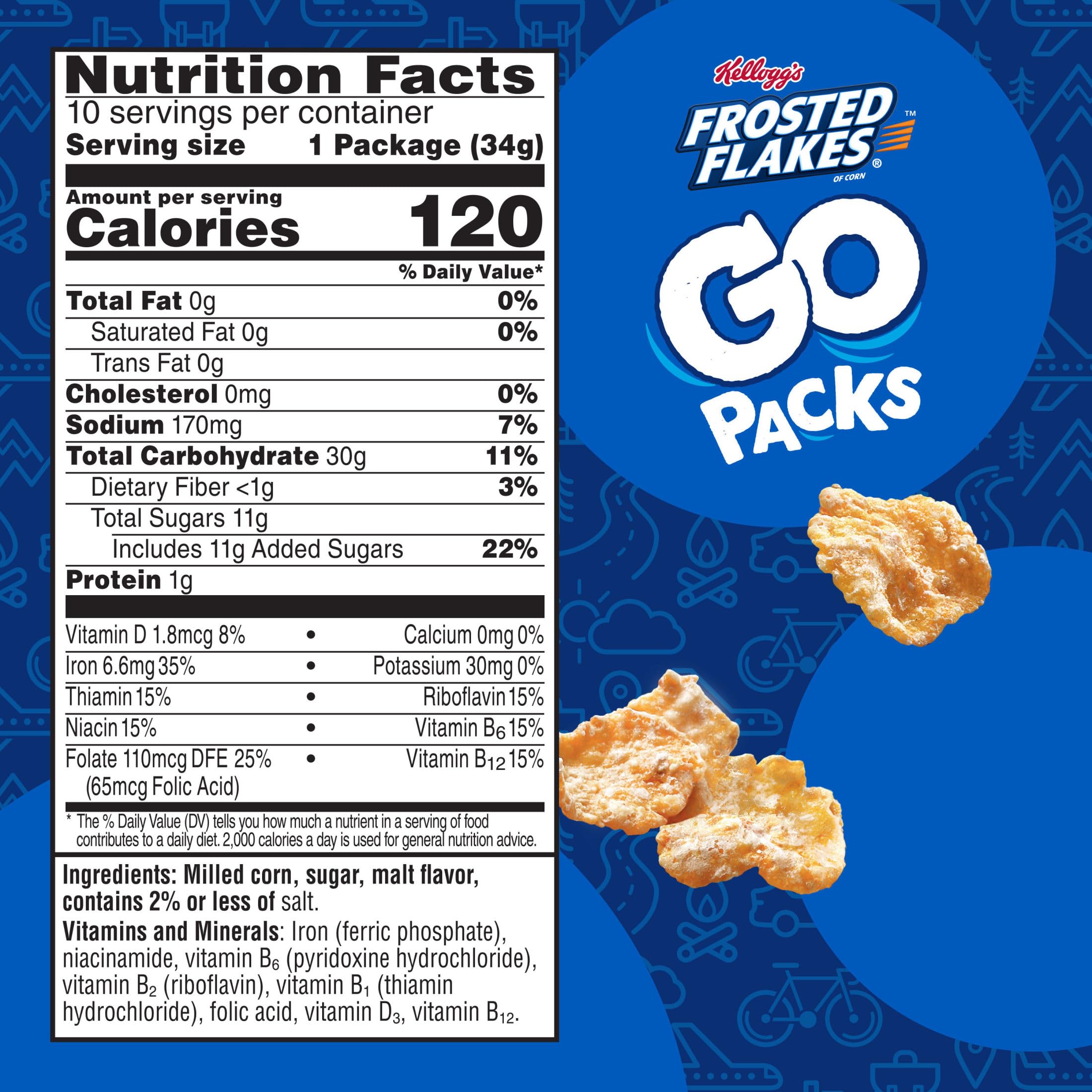Amazon.com : Kellogg's Frosted Flakes GO Packs Original Cereal