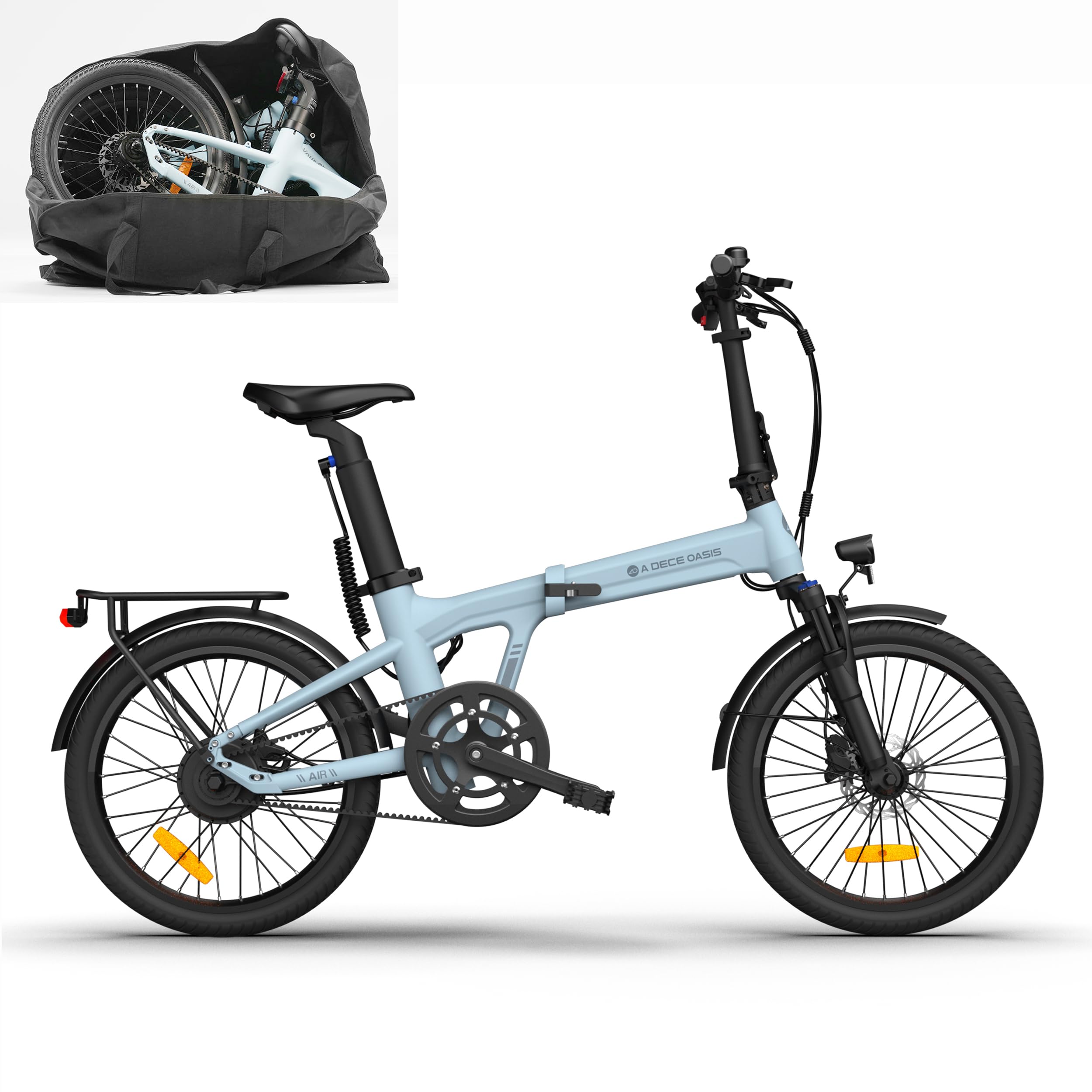 ADO E-Bike Air20Pro, Electric Bikes,klapprad e-Bike,Riemenantrieb,Pedelec 20 Zoll, 2 Gang, ADO Smart APP,BAFANG Bürstenloser Motor,2,4-Zoll-IPS-Display,ebike Damen/Herren