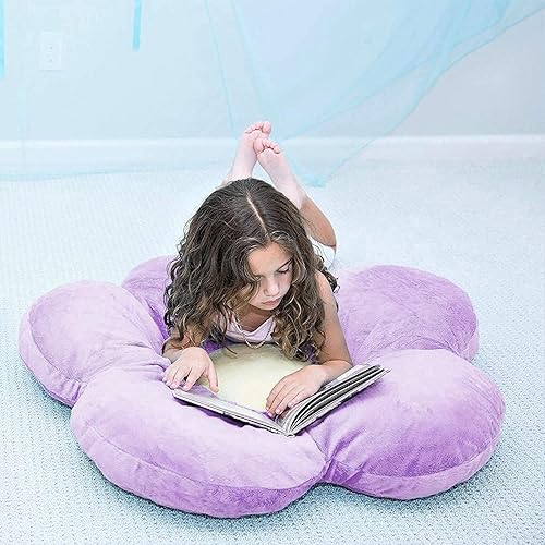 Miniatura 4 de Cojín para sentarse en el suelo en forma de flor de 19.6, para leer, dormitorio, ver la televisión, más suave que un tapete, felpa gruesa decoración