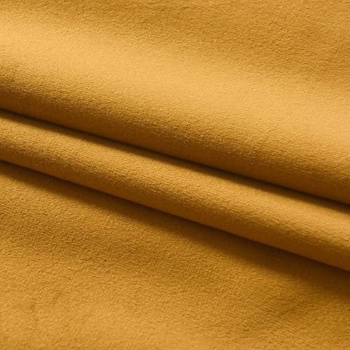 Miniatura 8 de Roslynwood - Cortinas de terciopelo mostaza para dormitorio, oscurecimiento y aislamiento, para sala, oficina, apartamento, baño, 52 pulgadas de