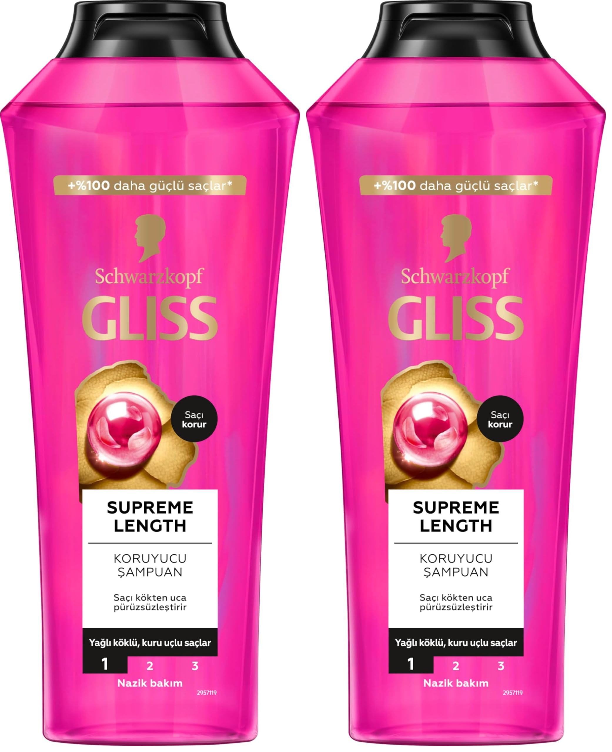 Gliss Supreme Length Şampuan 400ml 2li paket