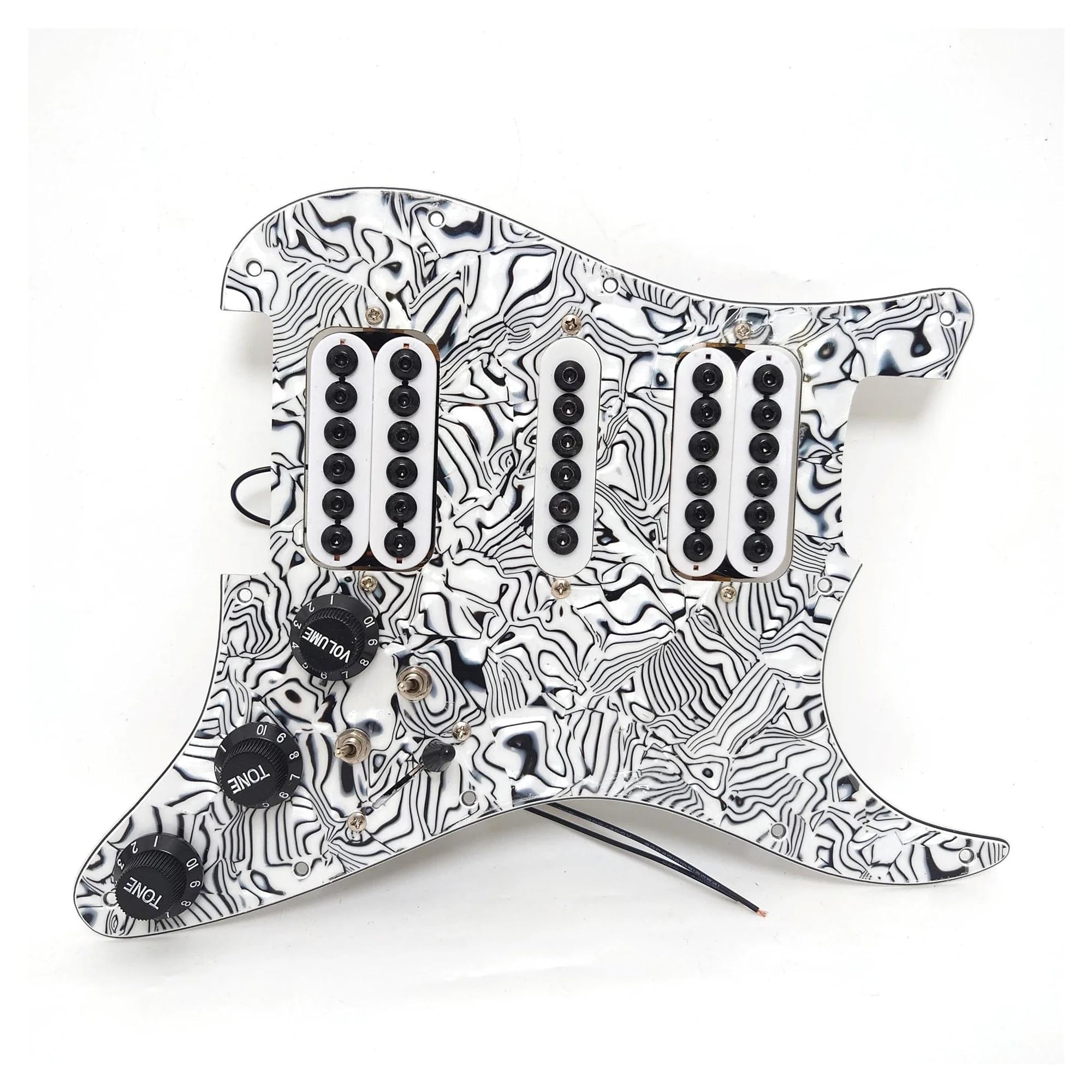 Pastillas de guitarra Pickguard Golpeador de guitarra precableado con juego de pastillas humbucker con división de bobina