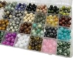 560Pcs 8mm Perles naturelles de pierres précieuses,1mm Trous pour adultes