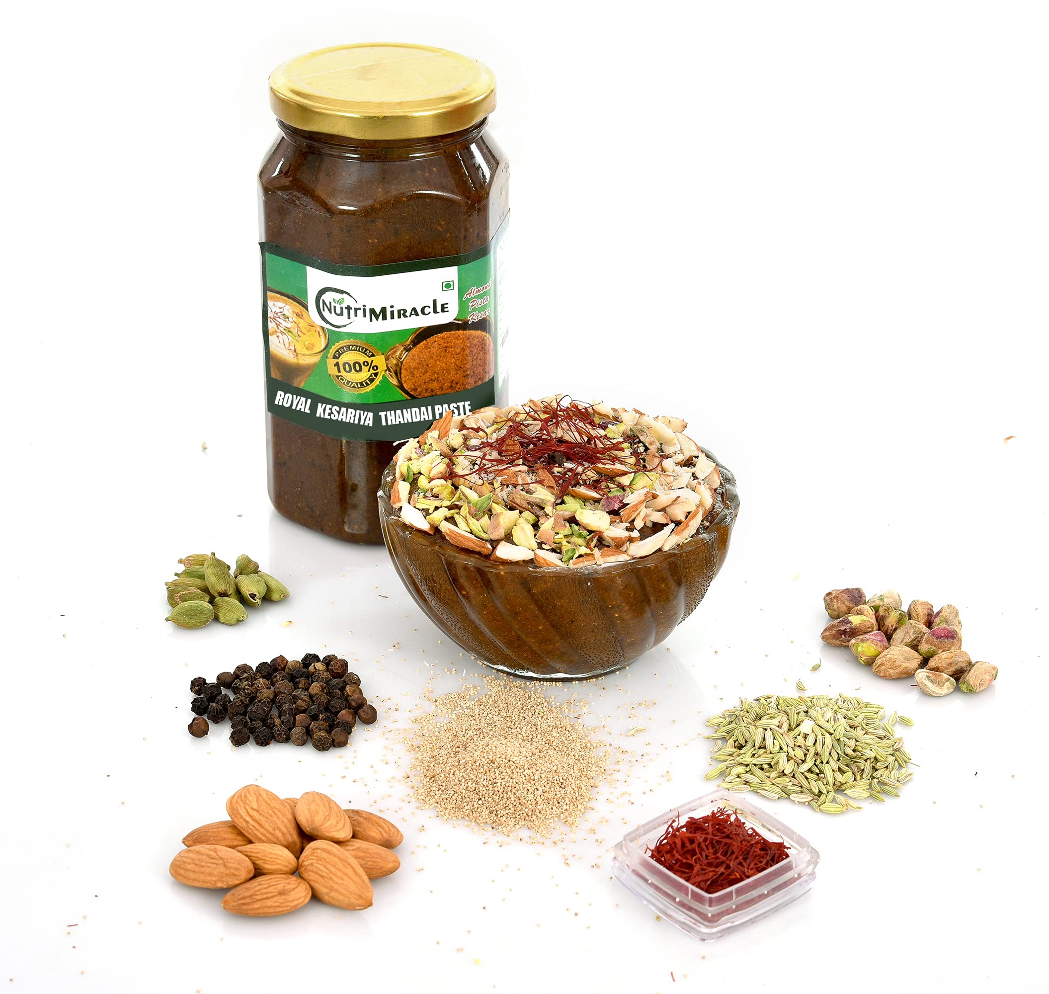 NUTRI MIRACLE Soft Drink Mixes Royal Kesariya Thandai Paste For Milk Mix Beverage Instant Refreshing Drink For Summer | Summer Gift Hamper-image-7