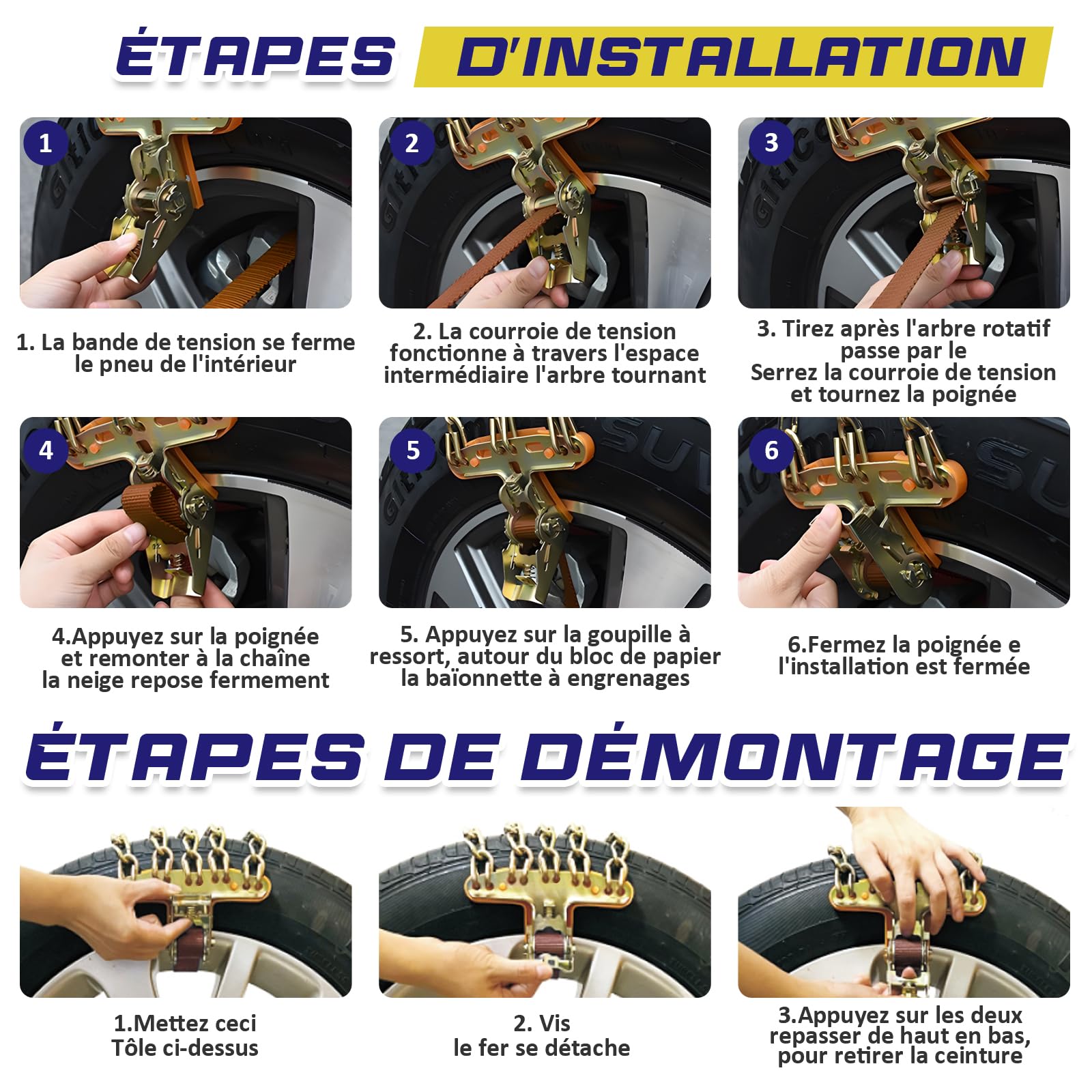 Lot De 20 Chaînes à Neige Antidérapantes Pour Pneus De Voiture, SUV, Réutilisables, Portables, Réutilisables, Antidérapantes, Pour Camionnettes