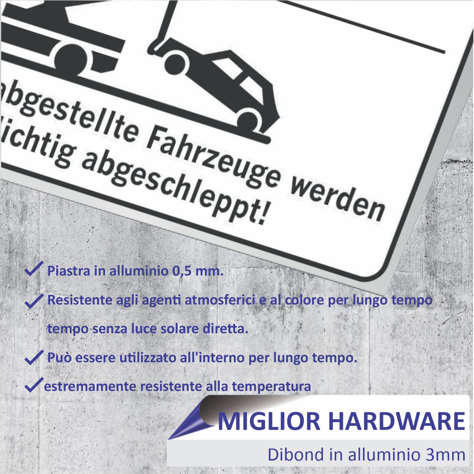 Cartello Personalizzato In Alluminio Dibond - Testo A Scelta, Per Esterno/Interno, 8 Misure - Foto 10