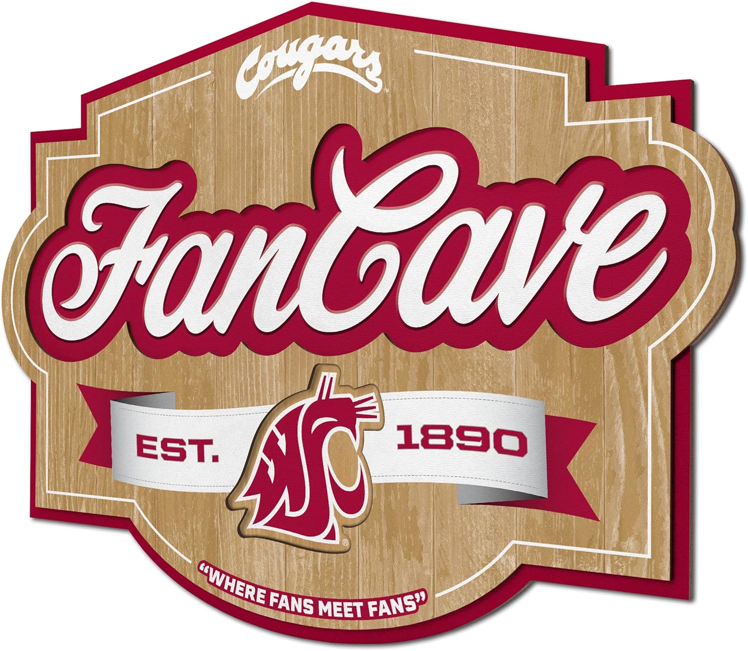 YouTheFan NCAA Officially-licensed FanCave 3D wall art - ready-to-hang, 3D multi-layered construction - floating wall mount design - Perfect fan gift