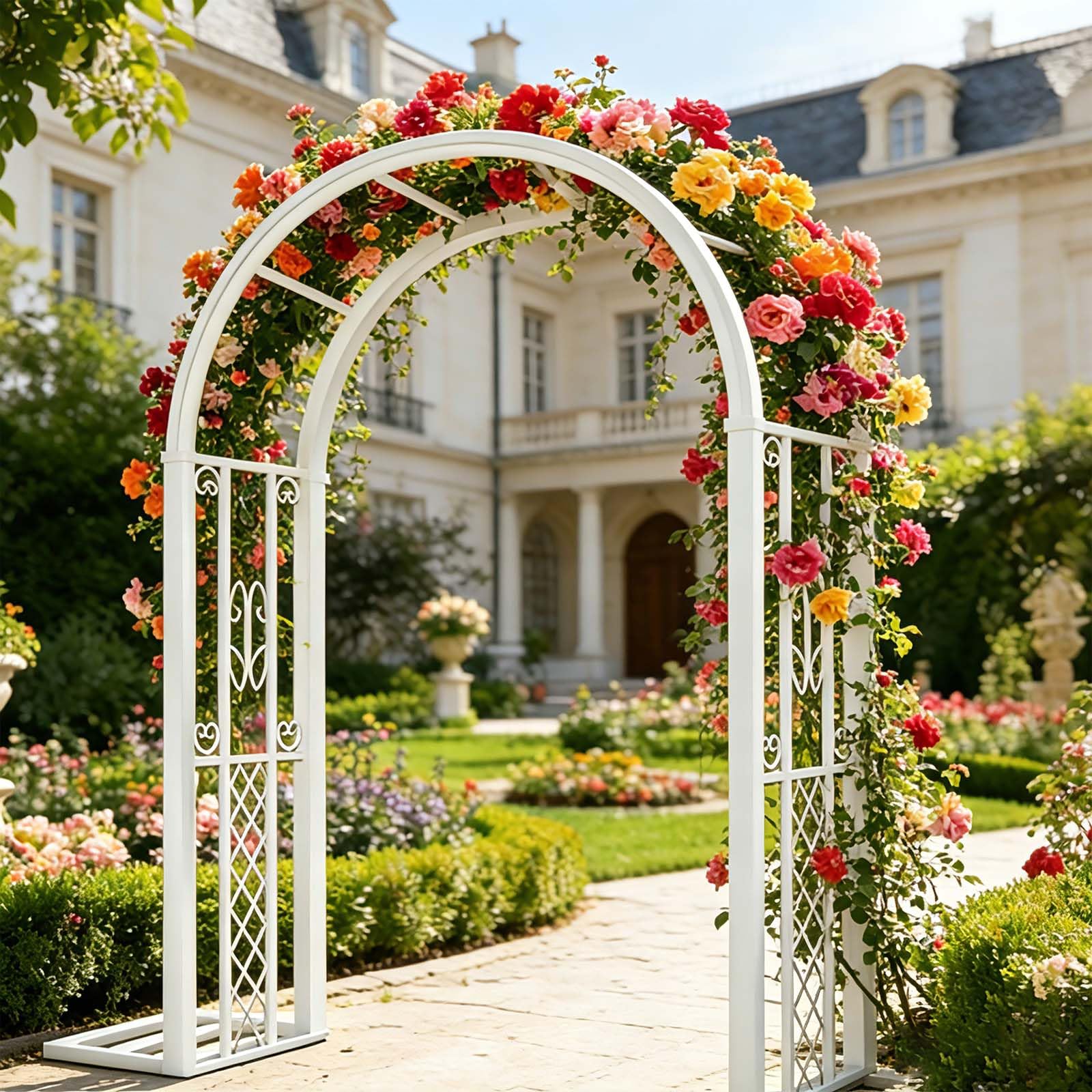 Durable Devorations Arches,Large Rose Trellis Pergola Arbour,Climber Weatherproof,Garden Decoration And Embellishment,For Party Ceremony Wedding Backyard Lawn Patio Courtyard