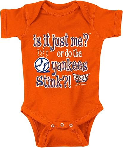 Rookie Wear by Smack Apparel Fanáticos del béisbol de Nueva York. Es solo yo! (Anti-NYY) - Mono naranja o camiseta para niños pequeños