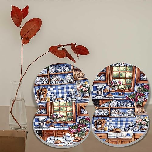 Miniatura 10 de Wildflowers - Juego de 4 fundas para quemadores de estufa de arte botánico, cubiertas superiores de estufa para quemadores de gas, estufa eléctrica