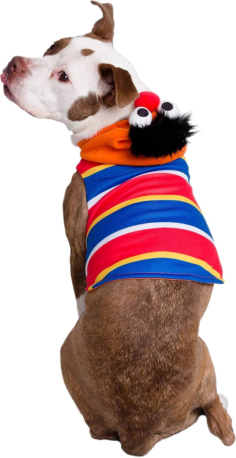 Pet Krewe Large Ernie Costume - Sesame Street Ernie Dog Costume - Fits Small, Medium, Large and Extra Large Pets - Perfect for Halloween, Christmas Holiday, Parties, Photoshoots, Gifts for Dog Lovers
