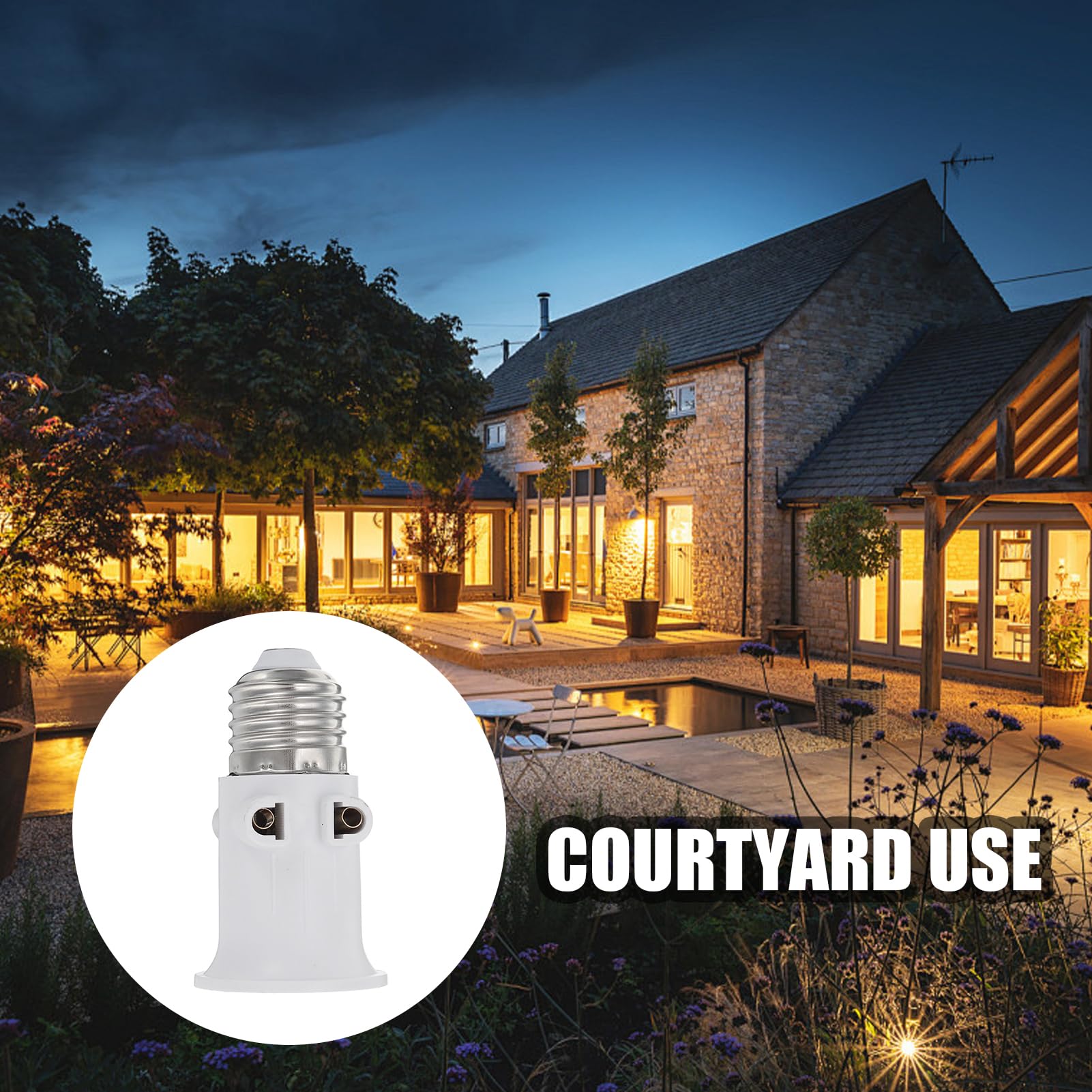 Casquillo - Adaptador de zócalo Casquillo e27, Base de zócalo LED, casquillo de lámpara E27,Casquillo Adaptador Eléctrico con Enchufe, Conversión a Zócalo de alimentación y Zócalo E27.