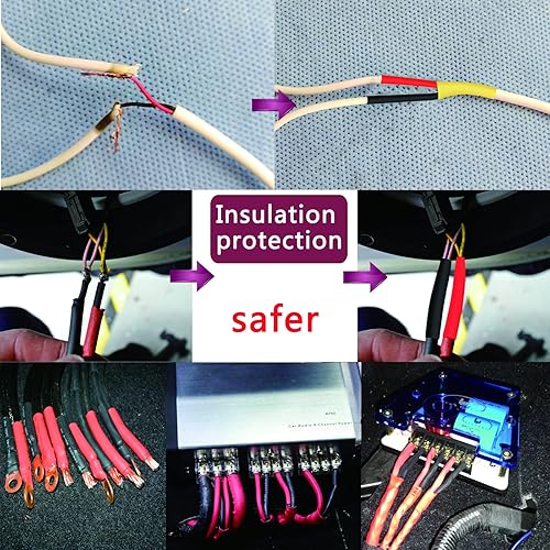 Miniatura 7 de Pistola de calor para tubos retráctiles: 328 tubos termorretráctiles de cableado 2:1 + pistola de calor de envoltura retráctil de 300 W con estuche.