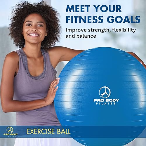 Miniatura 2 de ProBody Pelota para pilates, ejercicios y yoga, varios tamaños, para sentarse y practicar el equilibrio, pelota grande y de gimnasio para embarazada