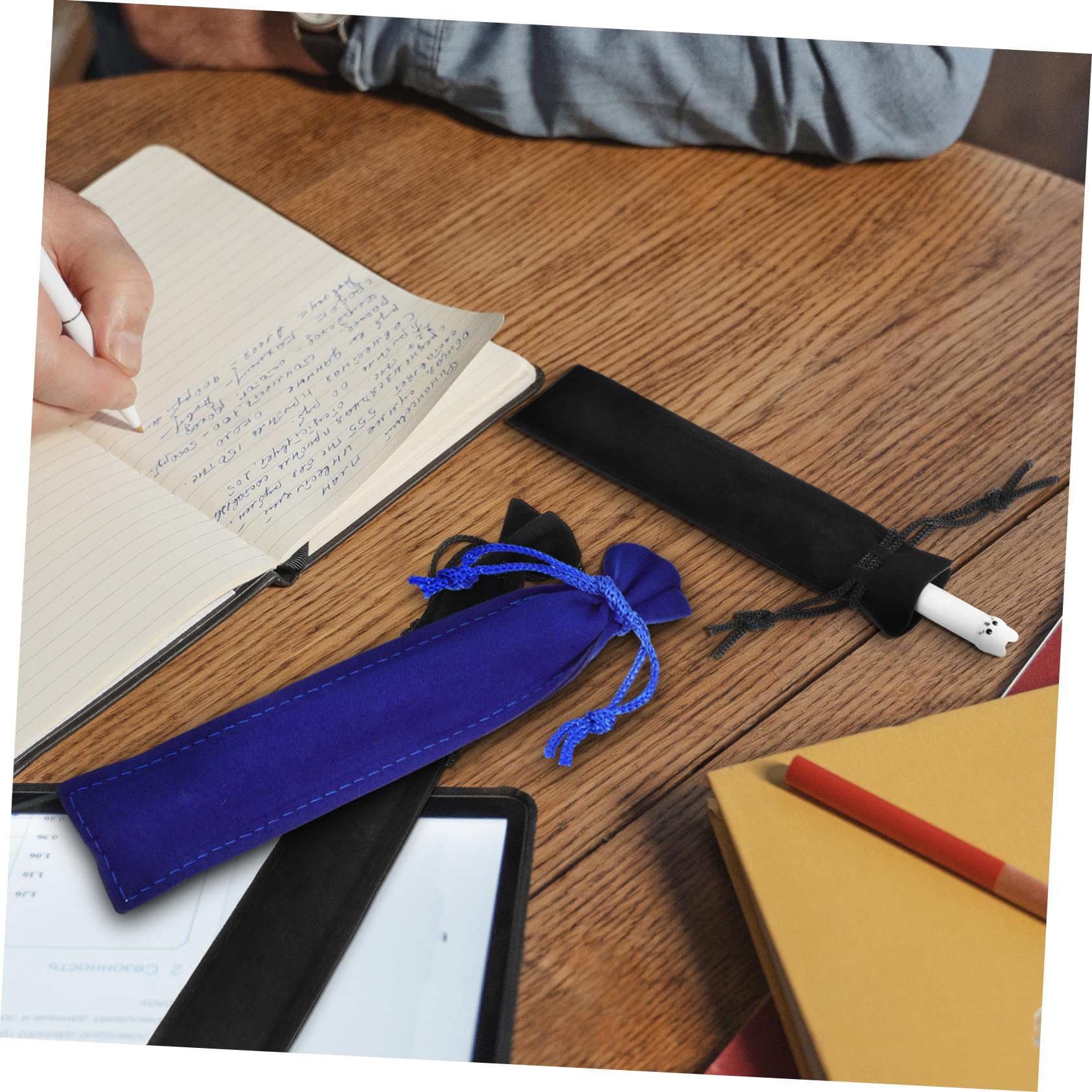 Gadpiparty 2 Set Borsa A Penna in Pile Buste Caso A Matita Maniche in Per Penne Piccolo Borsino A Penna Astuccio Estetico Disegno Blu Protettore Astucci Per Penne Flanella 50 Pezzi*2
