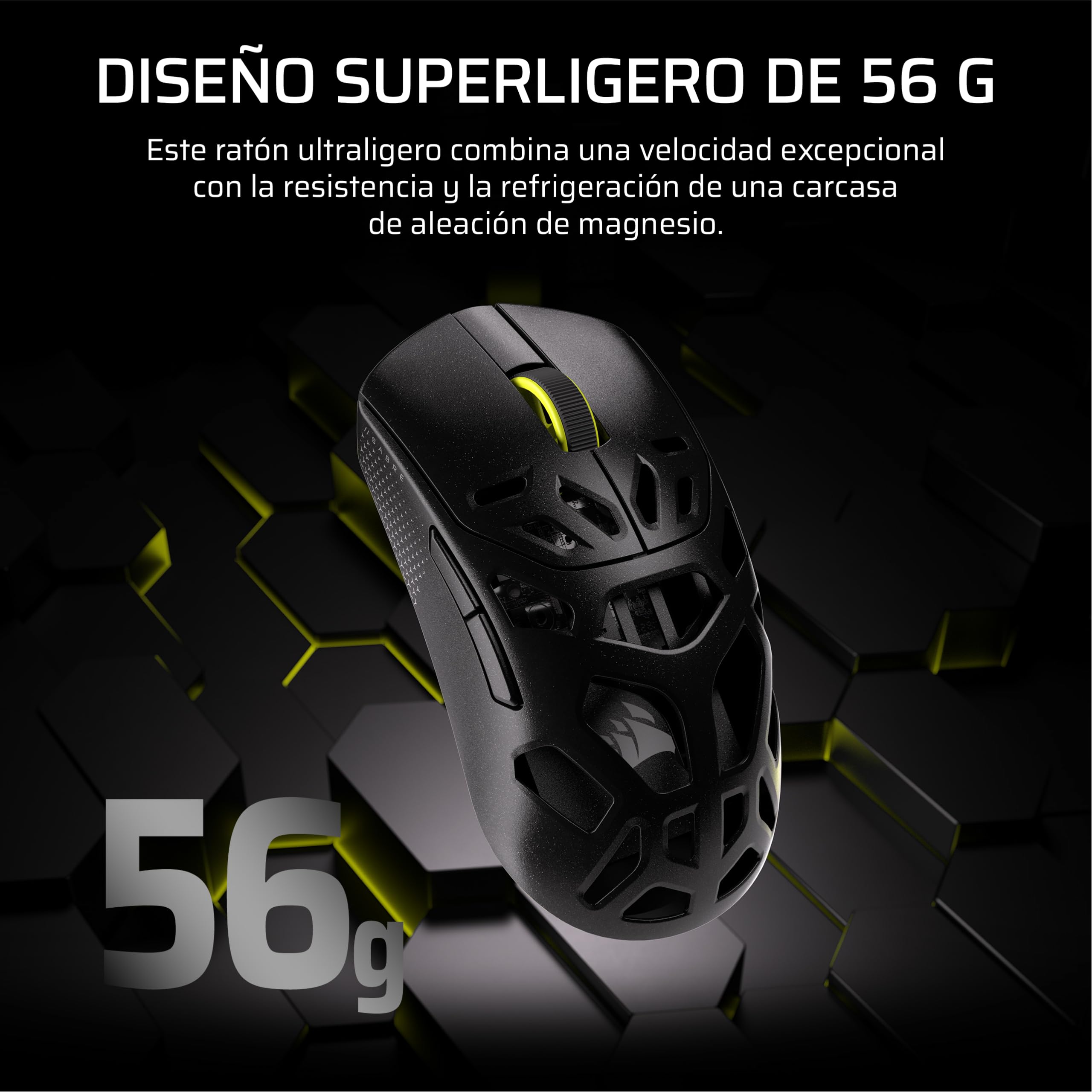 Corsair Sabre v2 Pro Wireless MG FPS Ratón para Juegos – Negro | Sensor MARKSMAN S de 33 000 ppp, Sondeo Avanzado de 8.000 Hz, Magnesio Duradero, Ligero, Batería de Hasta 120 Horas