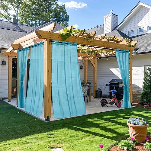 Vista 20 de Cortinas transparentes con ojales para exteriores Nicetown Blanco