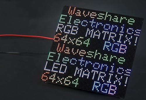 Panel flexible de matriz LED RGB a todo color de 64 x 64, 4096 LED RGB, paso de 0.118 in, diseño encadenable de brillo ajustable, texto de