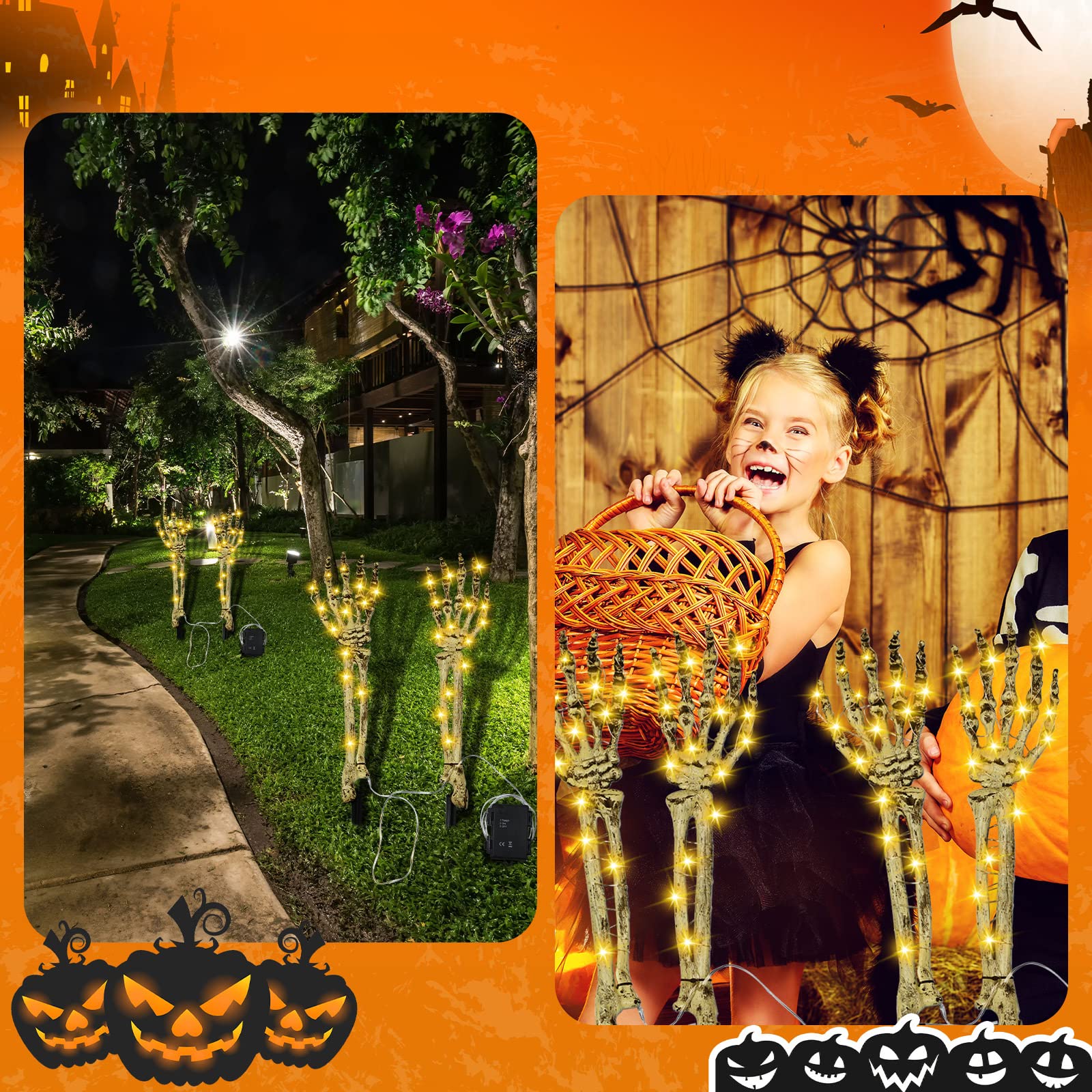 Giant Half Skeleton Coming Out Of Ground Halloween Decorations Outdoor ...