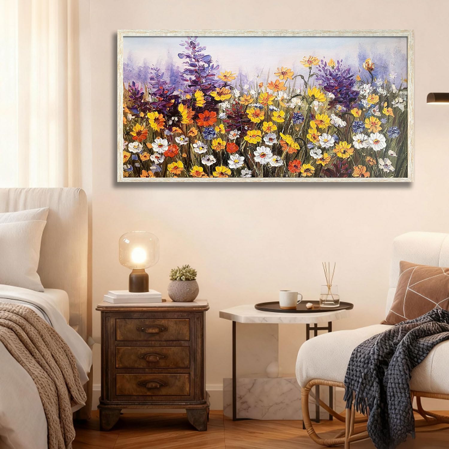 絵画 my room Amazon.co.jp: Ardemy ワイルドフラワー ウォールアート キャンバス
