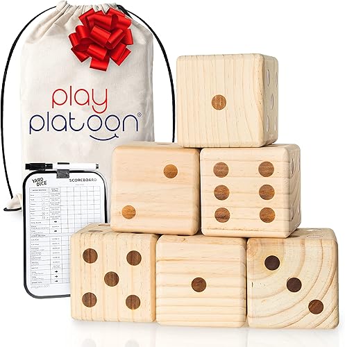 Play Platoon Dados de césped - Juego de dados gigantes de madera para jugar juegos infinitos al aire libre