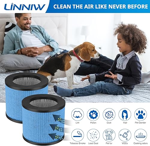 Miniatura 4 de Filtro TPAP002 compatible con TOPPIN TPAP002 HEPA Air Puri fier Comfy Air C1 H13 HEPA y prefiltro de carbón activado número de pieza TPFF002