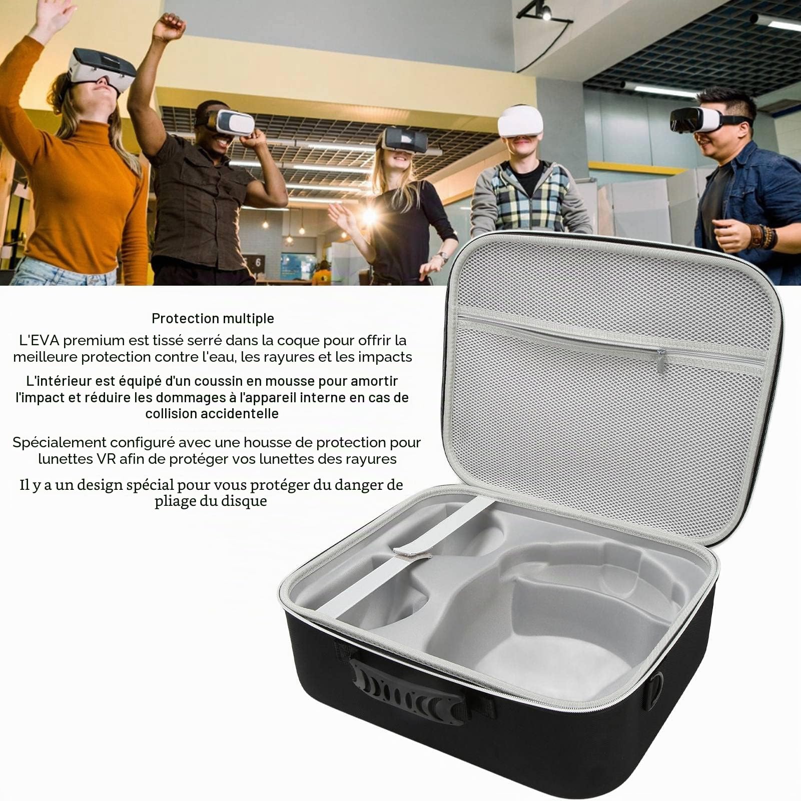 Housse de Protection pour PS VR2, étui de Protection de Voyage Rigide en EVA étanche, Sac de Rangement, étui de Transport pour PS VR2 Tout-en-Un VR et Accessoires, étui Portable
