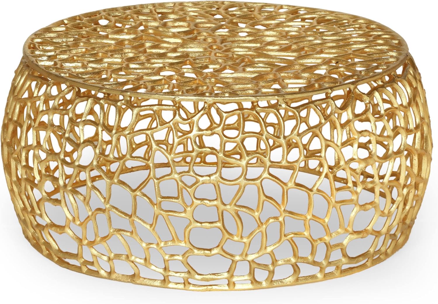 Great Deal Furniture 310321 Coffee Table, Gold, 27.5 in x 27.5 in x 12.5 in