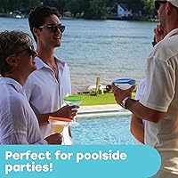 Vista 4 de LipLidz - Vasos reutilizables de margarita esmerilados, paquete de 4, vasos de plástico sin BPA de doble tallo de 13.5 onzas con tapa de fijación