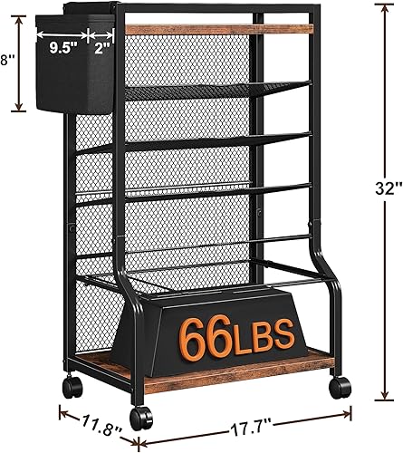 Miniatura 4 de EnHomee Organizador de archivos rodante de 7 niveles de 17.7 pulgadas de ancho con carpetas de archivos colgantes para letras A4 legales de 32