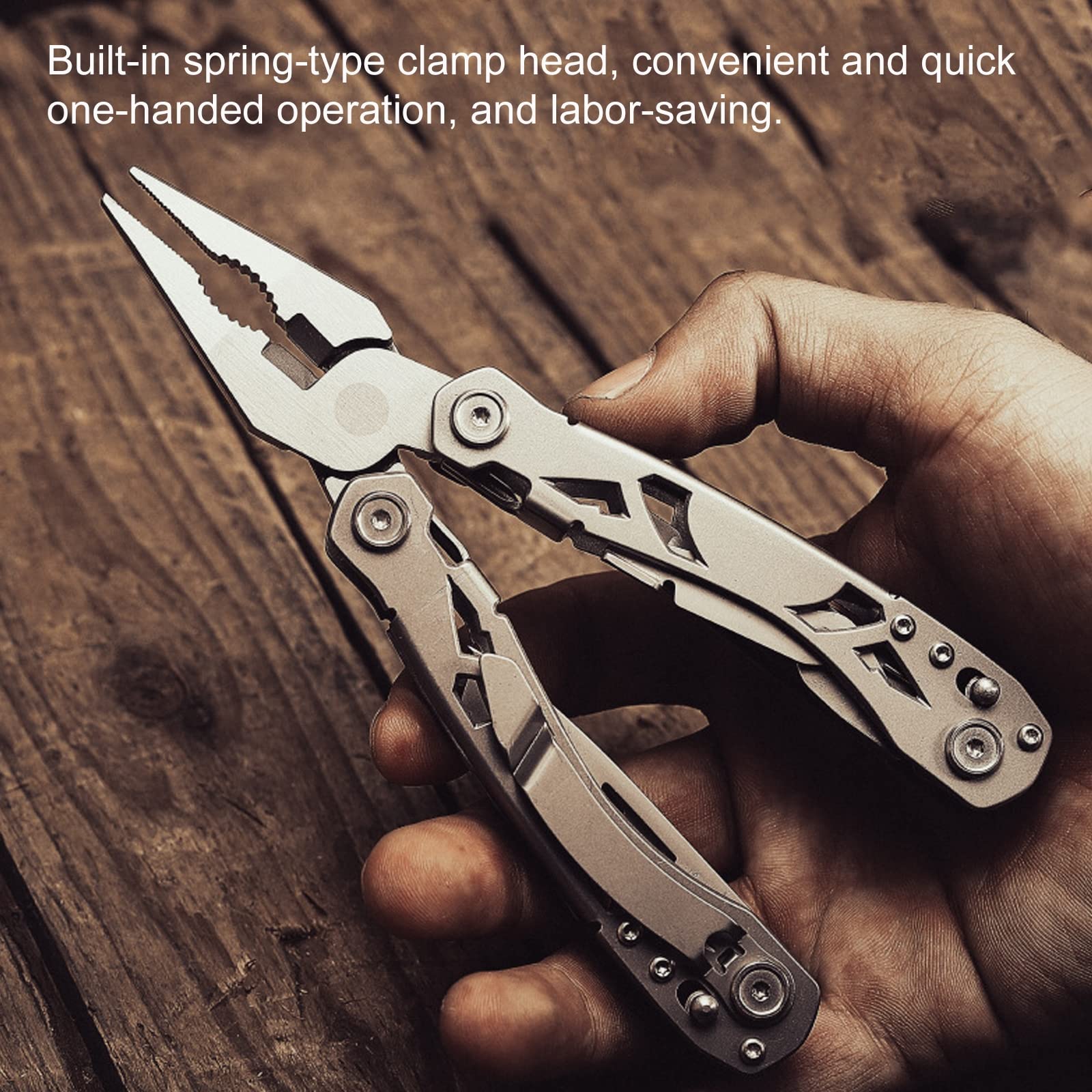 16-En-1 Multifonctions Conçue Outil Multitool Pince De Poche Acier Inoxydable Couteau Pliant Avec Poignée Ergono Pour Extérieur,Survie,Camping,Randonnée,Réparation Simple