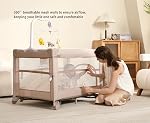 Pack and Play, 4 in 1 Baby Playard – Portable Crib, Bassinet, Bedside Sleeper, Changing Table & Playpen | Breathable Mesh | Safe & Foldable for Newborns to Toddlers