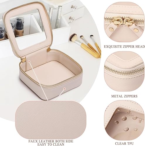 Miniatura 5 de Pinkmik Bolsa de maquillaje transparente, bolsa de cepillo portátil, estuche de cosméticos de viaje transparente, bolsa de maquillaje con cremallera