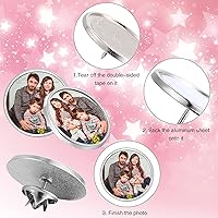 Vista 5 de Hicarer 30 pines de sublimación en blanco para botón, insignias de botón para bricolaje, sublimación, base en blanco plateada, para manualidades