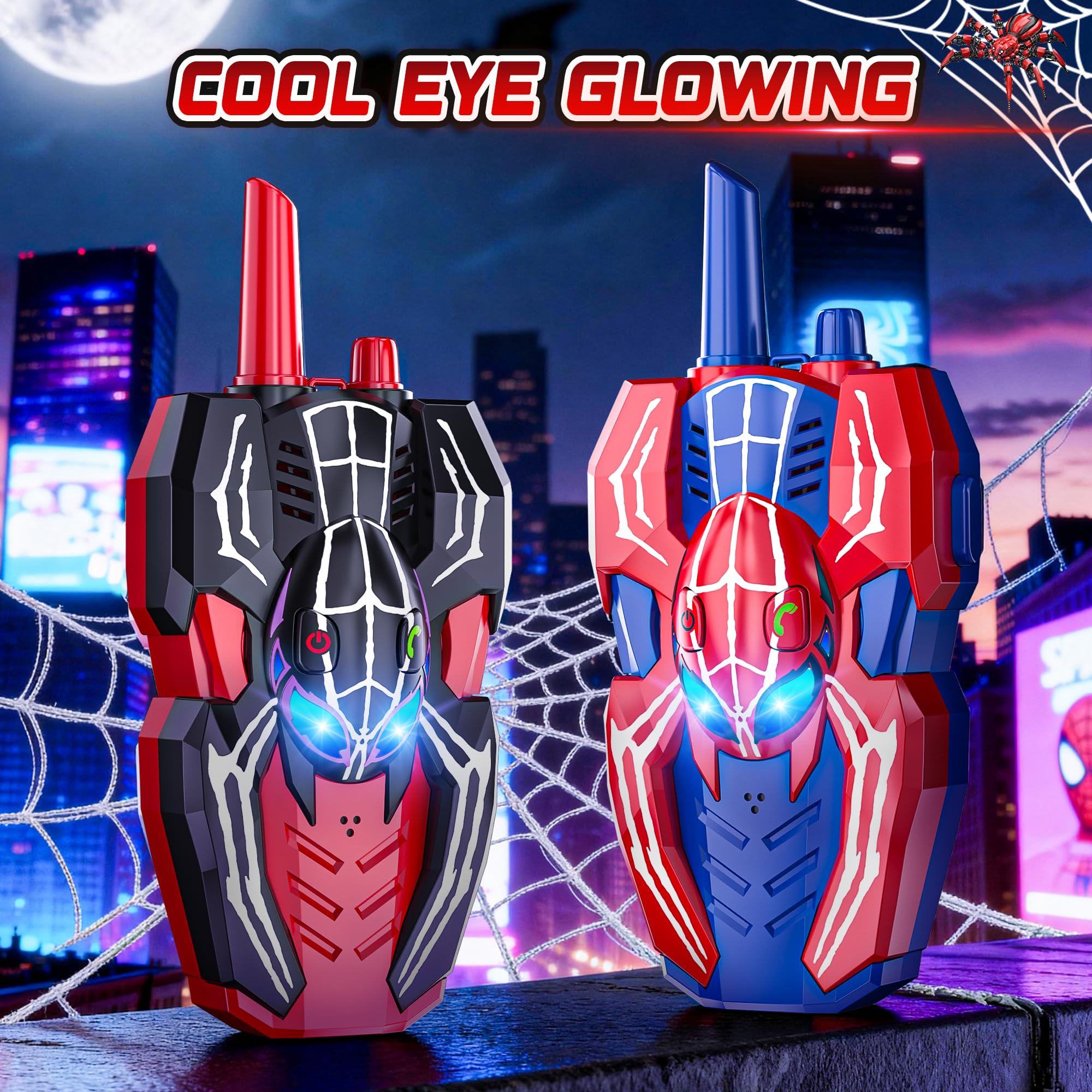 Kssvzz Spider Walkie-Talkie Bambini, Giochi Regalo Bambino 3 4 5 6 7 8 9 10 Anni, Woki Toki Gioco da Esterno Bambini, Compleanno Natale Regalo Bimbo 3-12 Anni Maschio