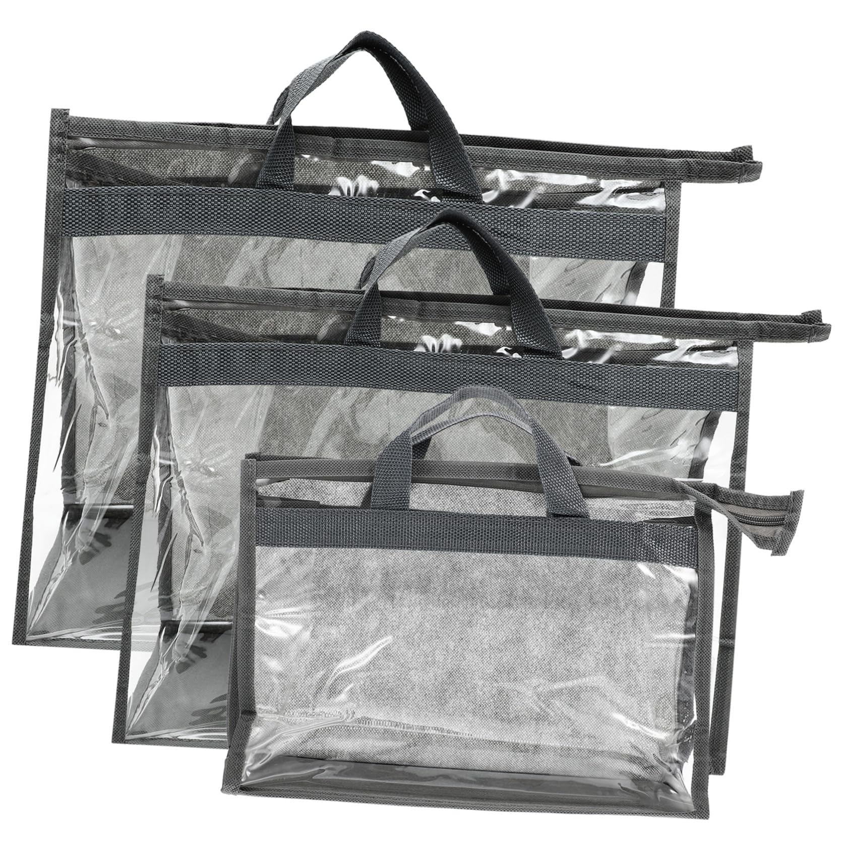 Homoyoyo Bolsa Colgante Antipolvo y Antihumedad para Bolso, Organizador Transparente de PVC con Asa, 3 Piezas para Armario