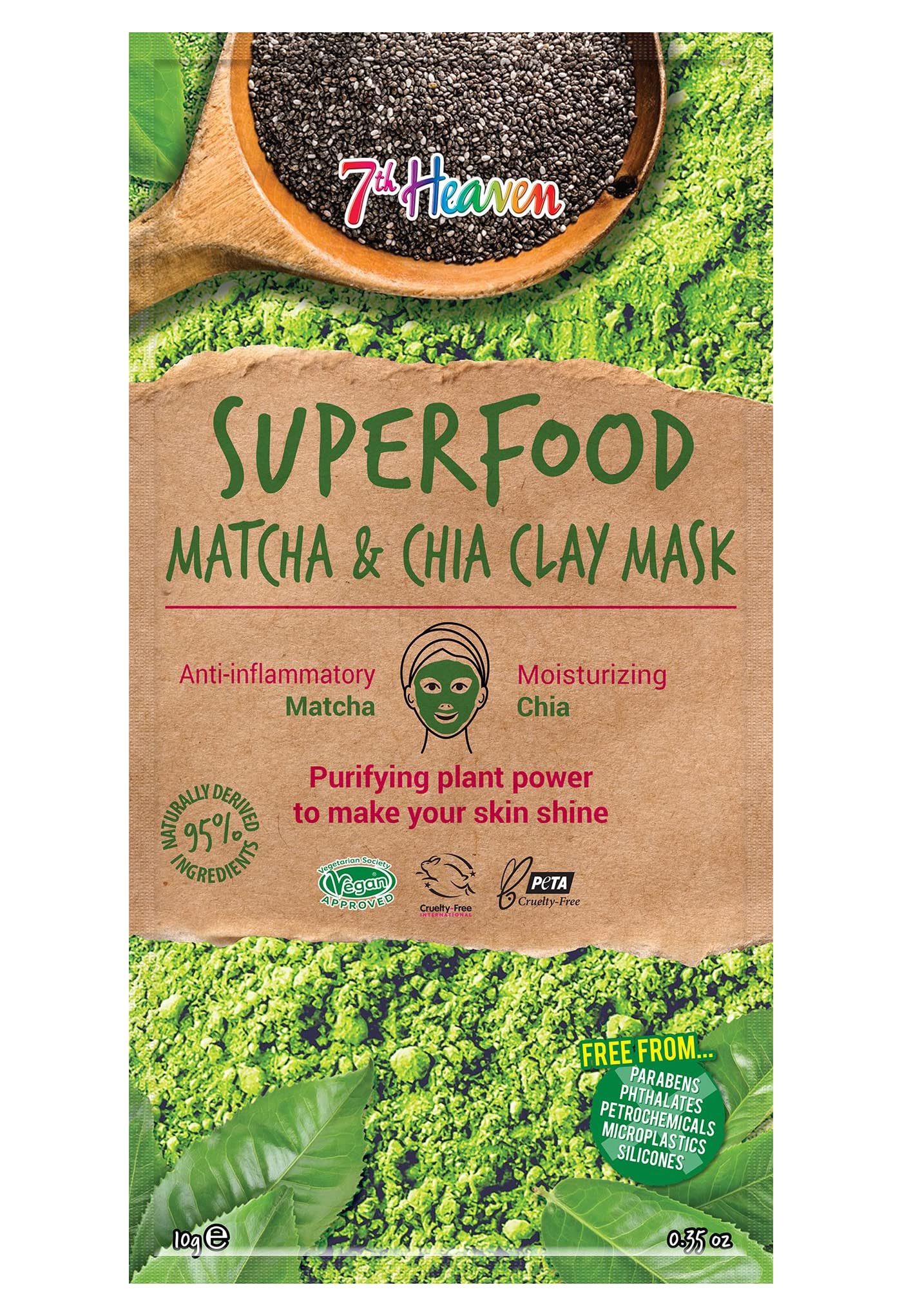 Montagne JEUnesse 7Th Heaven Super Food Matcha & Chia Clay Mask, 10 Gm