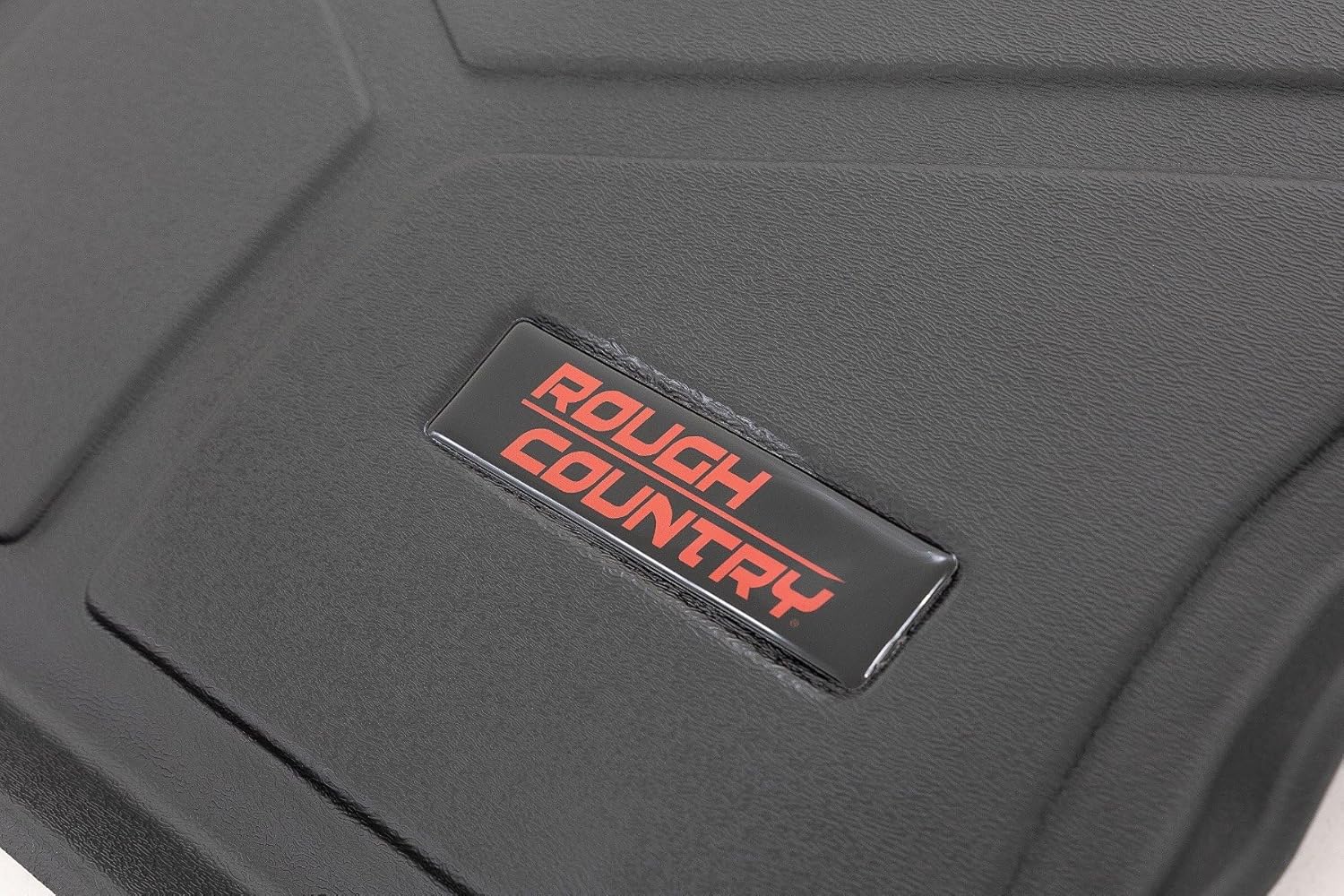 Rough Country Rear Cargo Mat for Jeep Wrangler JL Unlimited w/Subwoofer (2018-2024) - Non-Slip Waterproof Flexible Floor Mat, Front & Rear Set