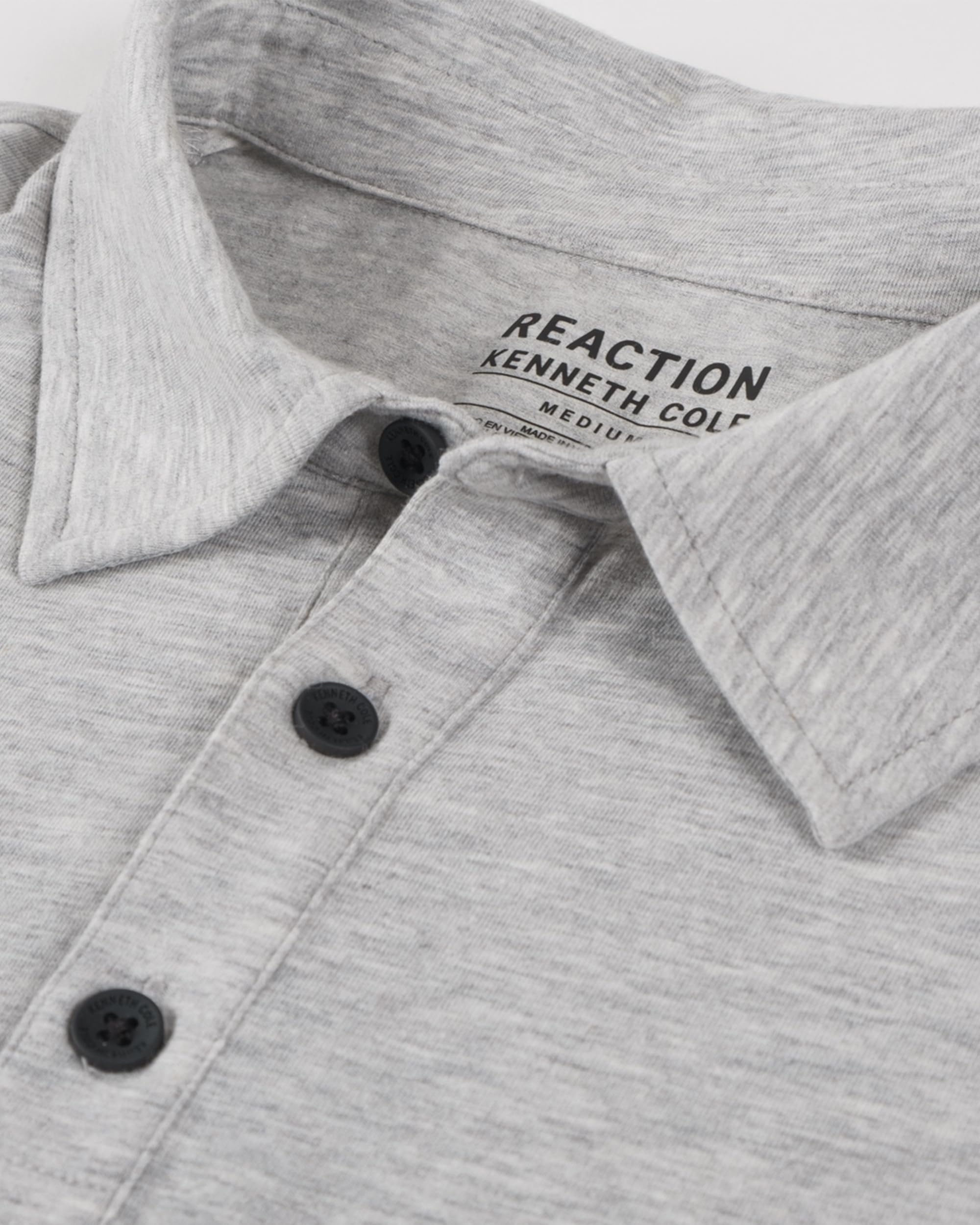 Kenneth Cole REACTION Polo Shirts for Men 3 Pack, UPF 50+ Men's Polo Shirts Short Sleeve (Black/White/Heather Grey, XX-Large)