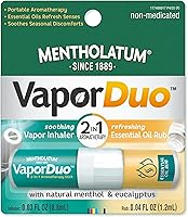 Mentholatum VaporDuo 2-in-1 Vapor Inhaler & Essential Oil Rub - Soothes Sinus Irritants, Breathe Easier Naturally