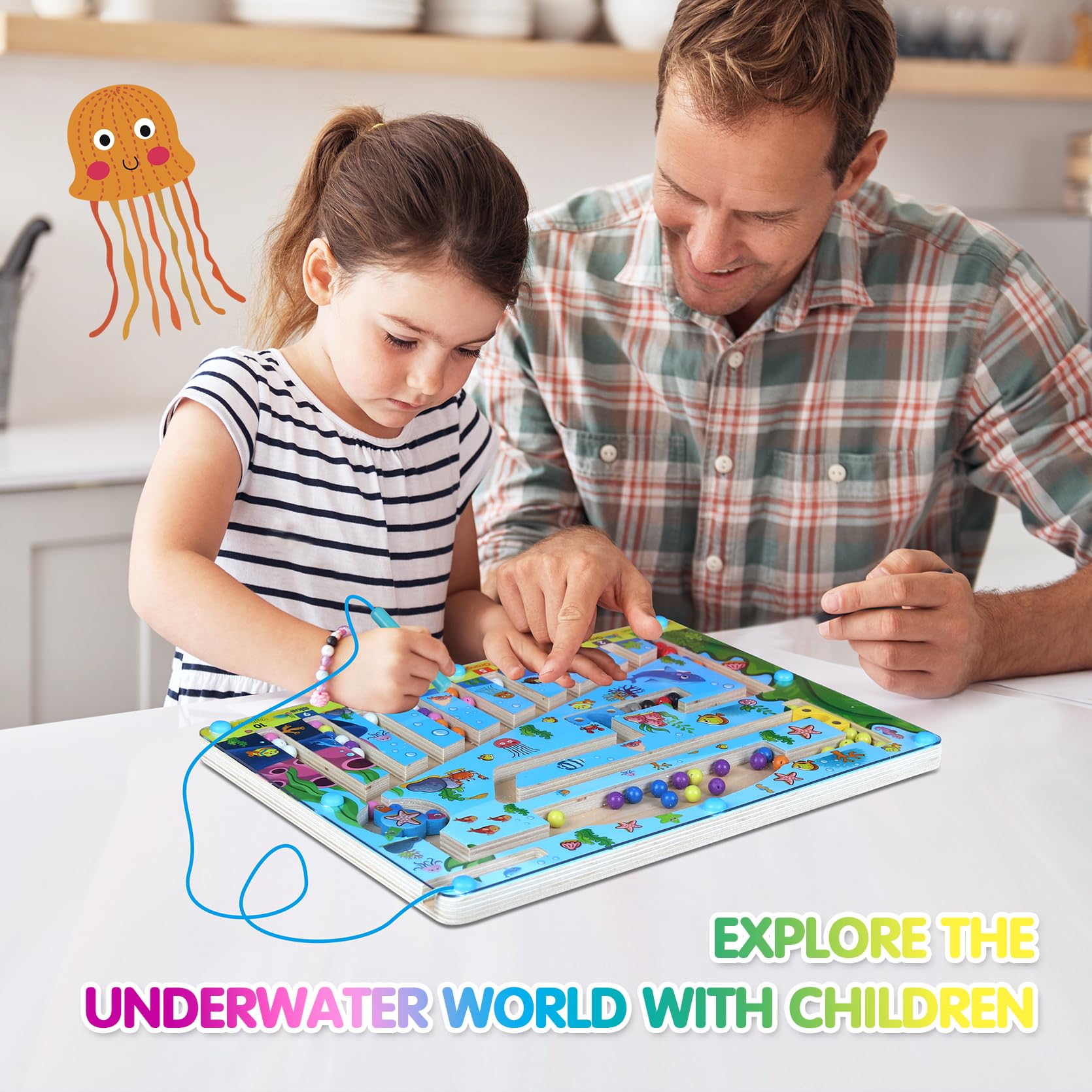 Montessori juguete para 3 4 5 6 años, Laberinto magnético para 3 5 años, Puzzle juego de habilidades motoras finas juguete 4 6 años, Pascua Navidad cumpleaños regalos para niños niños niñas 3-6 años