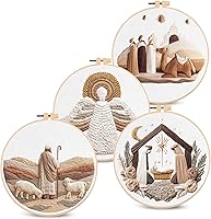 Vista 19 de Santune - Kit de bordado de abeja para principiantes, kits de bordado a mano con patrones de animales e instrucciones