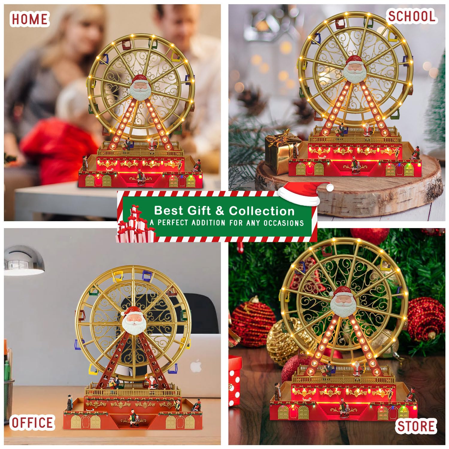 Amazon.co.jp: Skyant クリスマス回転観覧車 LEDライト付き 18インチ