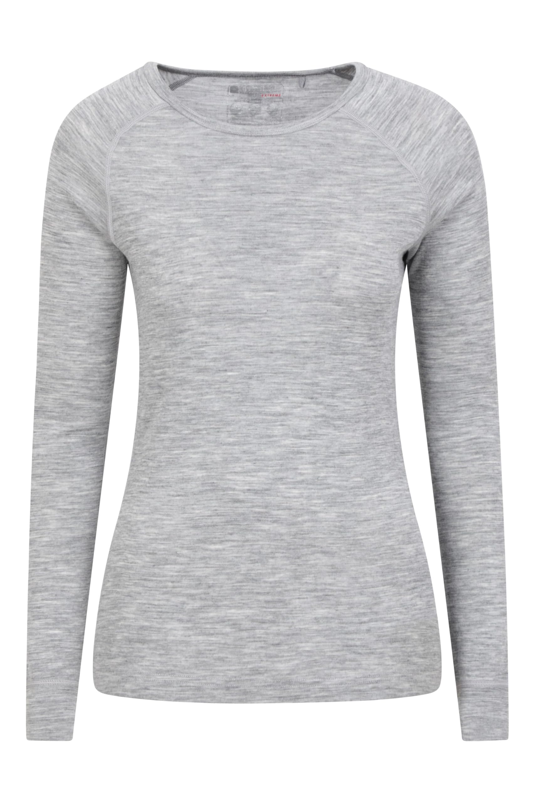 Mountain Warehouse Women's Thermal Base Layer Lightweight Merino Top in Light Grey | Size: 8