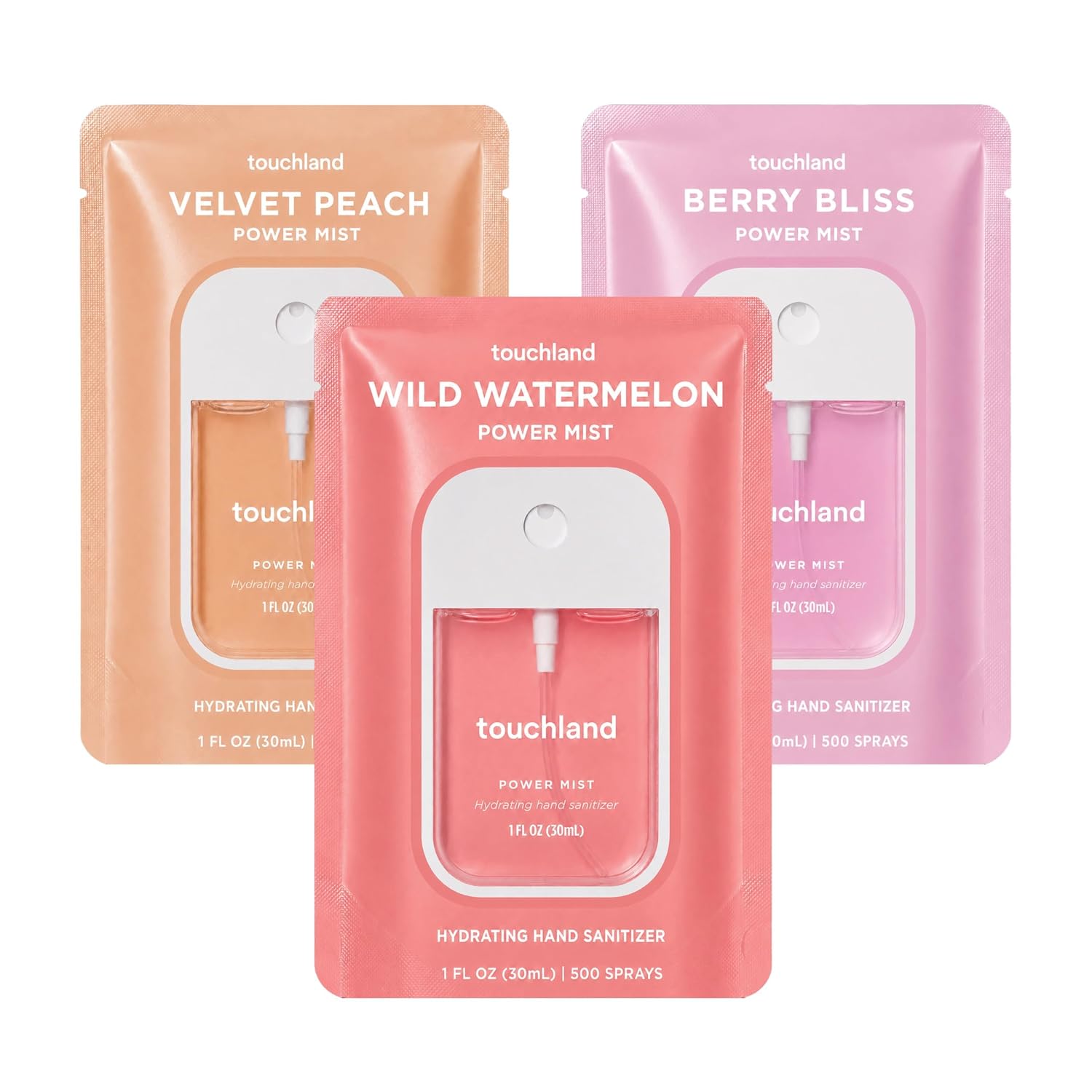 3-Pack Touchland Hydrating Hand Sanitizer Spray Set