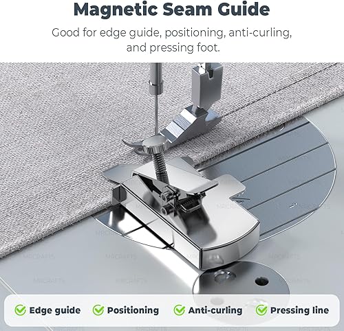 Miniatura 3 de MrCrafts Guía de costura magnética para máquina de coser, guía de costura magnética con clip, accesorios de suministros de costura, guía de costura